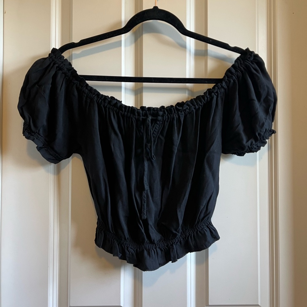 Brandy Melville Black Off the Shoulder Top